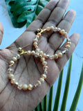 Champagne Mix Beaded Faceted Hoop Earrings