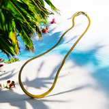 Herringbone Gold Plated Stainless Steel Necklace / Chocker - 18”