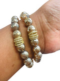 Mystic Agate Faceted Gemstone Bracelet – Brown, Gray, Champagne - 10mm