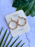 Champagne Mix Beaded Faceted Hoop Earrings