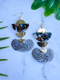 Gray Tassel Charm Multi-color Dangle Earrings