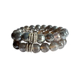 Mystic Agate Faceted Gemstone Bracelet – Brown, Gray, Champagne - 10mm