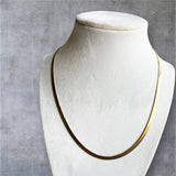 Herringbone Gold Plated Stainless Steel Necklace / Chocker - 18”