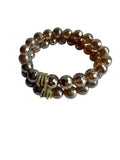 Mystic Agate Faceted Gemstone Bracelet – Brown, Gray, Champagne - 10mm