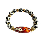 Western Luxe Tibetan Agate Gemstone Bracelet | Cow Print or Mystic Cream