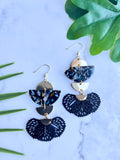 Black Tassel Charm Multi-color Dangle Earrings