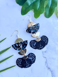 Black Tassel Charm Multi-color Dangle Earrings