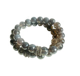 Mystic Agate Faceted Gemstone Bracelet – Brown, Gray, Champagne - 10mm
