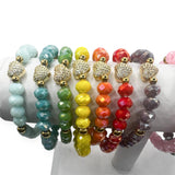 Crystal Heart Beaded Bracelet - Multiple Colors