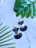 Black Tassel Charm Multi-color Dangle Earrings