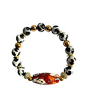 Western Luxe Tibetan Agate Gemstone Bracelet | Cow Print or Mystic Cream