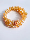 Mystic Agate Faceted Gemstone Bracelet – Brown, Gray, Champagne - 10mm