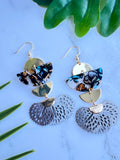Gray Tassel Charm Multi-color Dangle Earrings