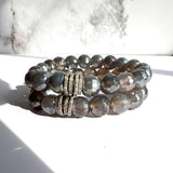 Mystic Agate Faceted Gemstone Bracelet – Brown, Gray, Champagne - 10mm