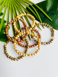 Crystal Beaded Bracelets - Neutrals