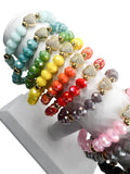 Crystal Heart Beaded Bracelet - Multiple Colors