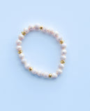 Green Stripe Agate Stack Beaded Charm Bracelet Set, “Hustle Like A Boss”