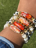 Western Luxe Tibetan Agate Gemstone Bracelet | Cow Print or Mystic Cream