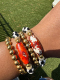 Western Luxe Tibetan Agate Gemstone Bracelet | Cow Print or Mystic Cream