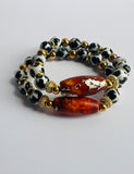 Western Luxe Tibetan Agate Gemstone Bracelet | Cow Print or Mystic Cream