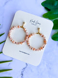 Champagne Mix Beaded Faceted Hoop Earrings