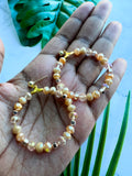 Champagne Mix Beaded Faceted Hoop Earrings