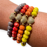 Crystal Heart Beaded Bracelet - Multiple Colors