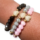 Crystal Heart Beaded Bracelet - Multiple Colors