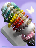 Crystal Heart Beaded Bracelet - Multiple Colors