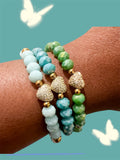 Crystal Heart Beaded Bracelet - Multiple Colors