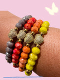 Crystal Heart Beaded Bracelet - Multiple Colors