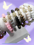 Crystal Heart Beaded Bracelet - Multiple Colors