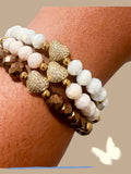 Crystal Heart Beaded Bracelet - Multiple Colors