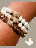 Crystal Heart Beaded Bracelet - Multiple Colors