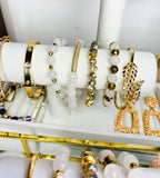 Gold Plated Cubic Zirconia Bangle Bracelet