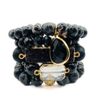 Black Sea Sediment Jasper 5 Piece Beaded Stack Bracelet Set