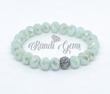 Natural Light Green Amazonite Stone Beaded Bracelet Set