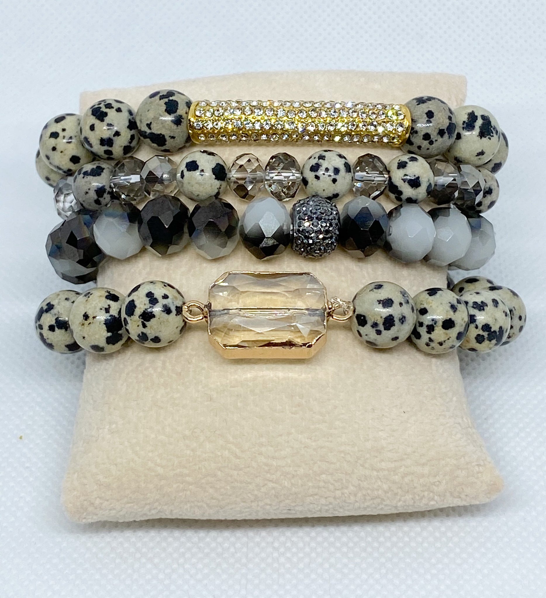 Mens Dalmatian Jasper with Gold Accent – Oriana Lamarca LLC