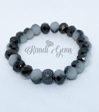 Natural Dalmatian Jasper Stone Stretch Beaded Bracelet Set
