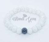 Natural White Howlite Stone Stretch Beaded Bracelet Set