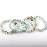 Natural Light Green Amazonite Stone Beaded Bracelet Set