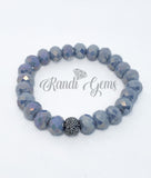 Natural Gray Scenery Jasper Stone Stretch Beaded Bracelet Set
