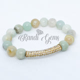 Natural Light Green Amazonite Stone Beaded Bracelet Set