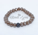 Natural Brown Jasper Stone Beaded Stretch Bracelet Set