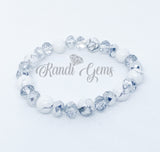 Natural White Howlite Stone Stretch Beaded Bracelet Set