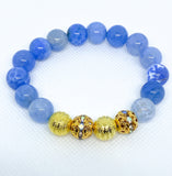 Natural Blue Fire Agate Stone Boho Bracelet Set