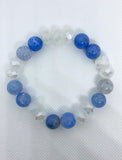 Natural Blue Fire Agate Stone Boho Bracelet Set