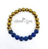 Blue Lapis Natural Bead Stone Bracelet Set