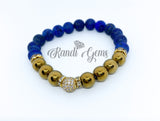 Blue Lapis Natural Bead Stone Bracelet Set
