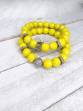 Yellow Agate Beaded Stack Bracelet